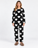 Pijama de Mujer Suave Polar con Estampado de Corazones Mod.5132