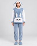 Pijama Polar de Mujer con Capucha y Orejitas de Conejo Mod.4651