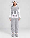 Pijama Polar de Mujer con Capucha y Orejitas de Conejo Mod.4651