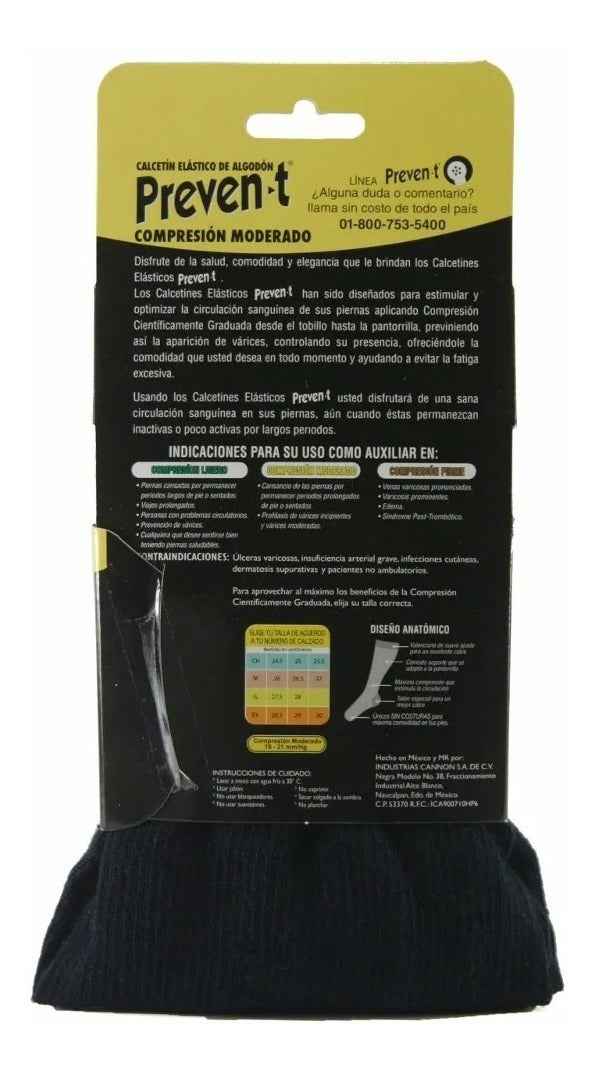Preven-t Calcetín Caballero Moderado Algodón (PACK DE 3 PARES)