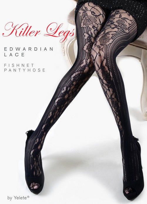 Killer Legs ® Pantimedias de Red De Encaje Eduardiano Mod.098