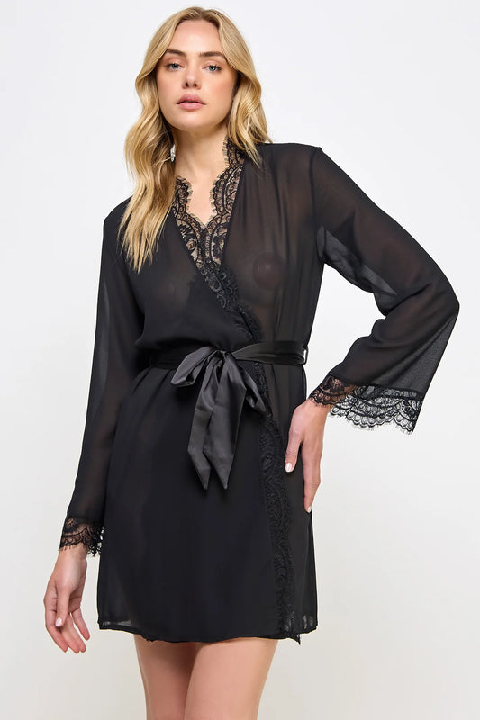 BeWicked ® Bata de Encaje Transparente Mod.2493