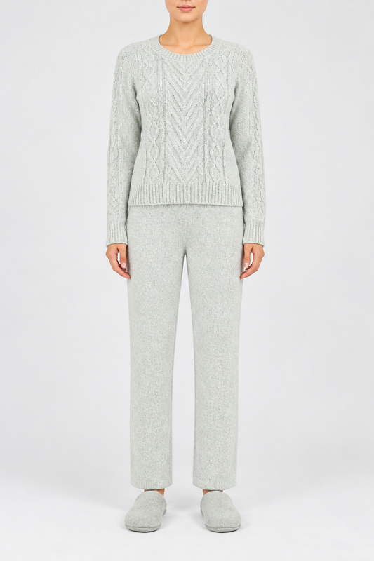 Pijama de Acrilán para Mujer de 2 Piezas – Suéter Tejido y Pantalón Largo Mod.5068