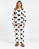 Pijama de Mujer Suave Polar con Estampado de Corazones Mod.5132