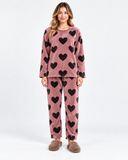 Pijama de Mujer Suave Polar con Estampado de Corazones Mod.5132