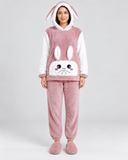 Pijama Polar de Mujer con Capucha y Orejitas de Conejo Mod.4651