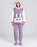 Pijama Polar de Mujer con Capucha y Orejitas de Conejo Mod.4651
