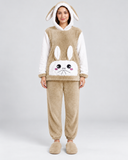 Pijama Polar de Mujer con Capucha y Orejitas de Conejo Mod.4651