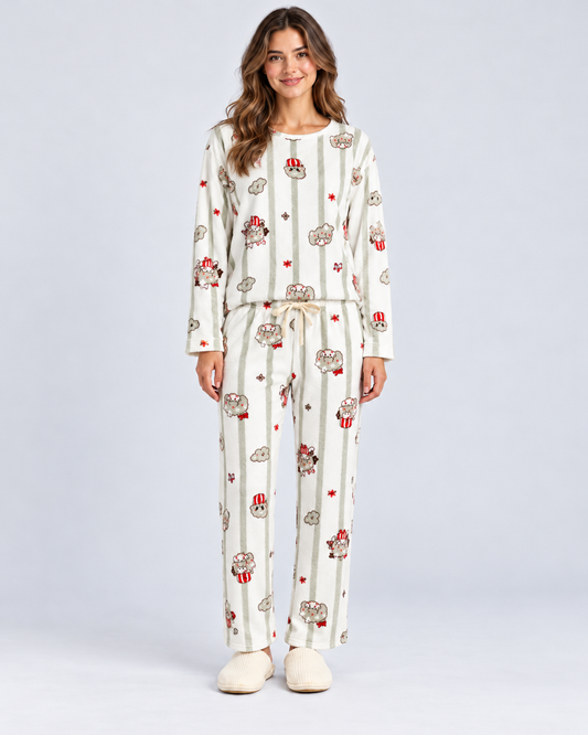 Women's Soft and Warm Pajama Pants with Various Prints Mod.5133